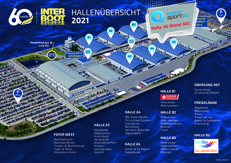 Hallenplan Interboot 2021 Watersport.eu